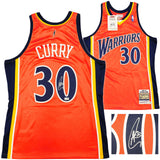 WARRIORS STEPHEN CURRY AUTOGRAPHED M&N 2009-10 ROOKIE JERSEY 44 BECKETT 234959