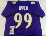 Odafe Oweh Signed Baltimore Ravens Purple Jersey (JSA COA) 2021 1st Round Pk L.B