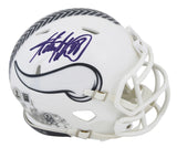 Vikings Adrian Peterson Signed STS III Speed Mini Helmet W/ Case BAS Witnessed