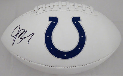 JACOBY BRISSETT AUTOGRAPHED SIGNED COLTS WHITE LOGO FOOTBALL BECKETT 159166