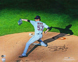 Shane Bieber Signed Cleveland Indians 16X20 Grey Jersey - BA W Hologram *Black