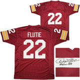 BOSTON COLLEGE EAGLES DOUG FLUTIE AUTOGRAPHED RED JERSEY BECKETT WITNESS 211887