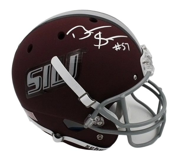 Bart Scott Signed Southern Illinois Salukis Schutt Full Size Matte Maroon Helmet