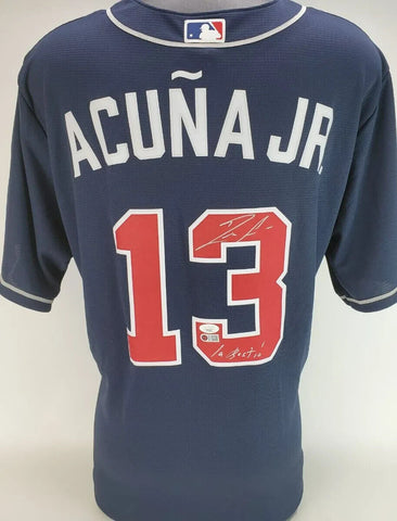 Ronald Acuna Jr Signed Atlanta Braves Nike Style Jersey (JSA COA) 2018 ROY