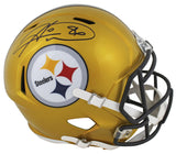 Steelers Hines Ward Signed Flash Full Size Speed Rep Helmet W/ Case BAS Witness