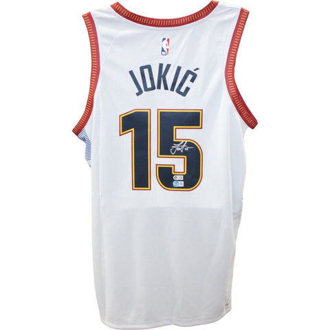 Nikola Jokic Signed Denver Nuggets Nike Grey Jersey Beckett 46322