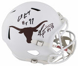 Texas Ricky Williams & Earl Campbell Signed F/S Speed Rep Helmet W/ Case BAS Wit