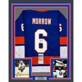 Framed Autographed/Signed Ken Morrow 35x39 New York Blue Hockey Jersey JSA COA