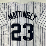 Autographed/Signed Don Mattingly New York Pinstripe Baseball Jersey BAS Holo