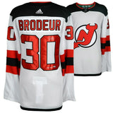 MARTIN BRODEUR Autographed "HOF 18" Devils Authentic White Jersey FANATICS