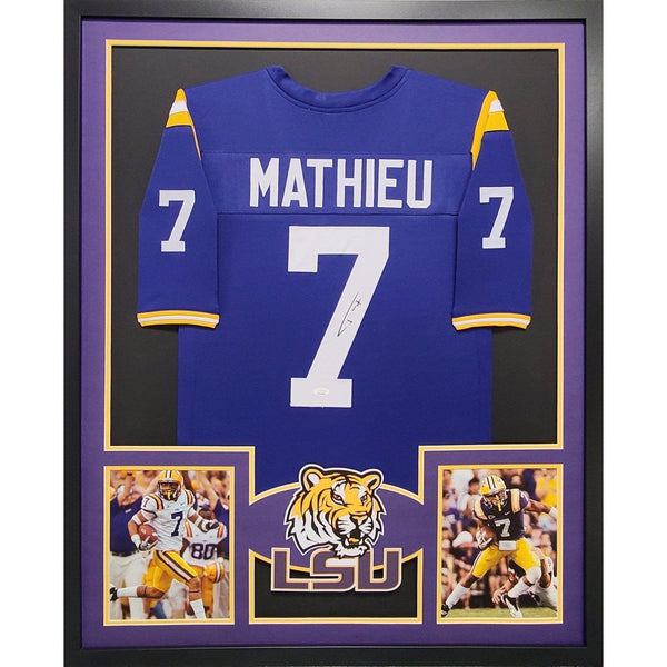 Tyrann Mathieu Autographed Signed Framed LSU Lousiana State Jersey JSA