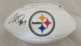 CAM HEYWARD SIGNED PITTSBURGH STEELERS F/S LOGO FOOTBALL BECKETT QR