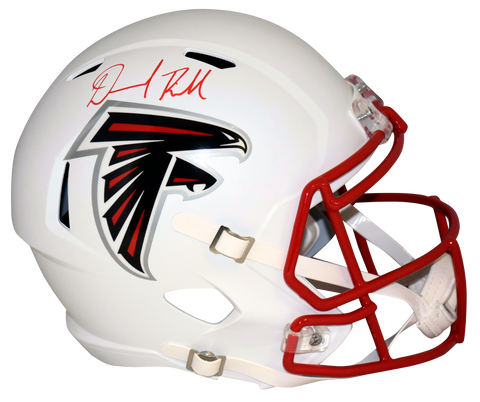 DESMOND RIDDER SIGNED ATLANTA FALCONS FLAT WHITE FULL SIZE SPEED HELMET BECKETT