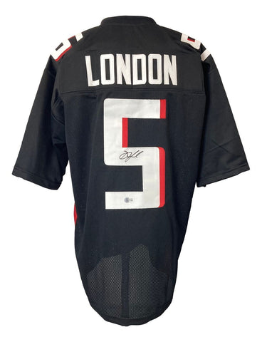 Drake London Atlanta Signed Black Football Jersey BAS