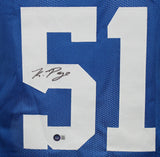 Kwity Paye Autographed/Signed Pro Style Blue XL Jersey Beckett BAS 33992