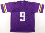 J J McCarthy Twice Signed Minnesota Vikings Jersey (Beckett) Front and Back