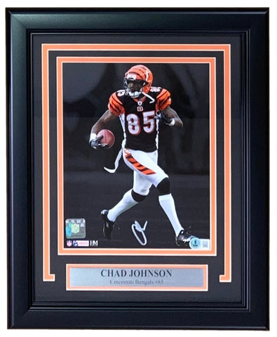 Chad Johnson Signed Framed 8x10 Cincinnati Bengals Photo BAS