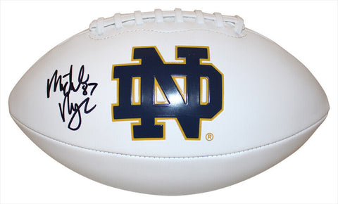 Michael Mayer Signed Notre Dame Fighting Irish Logo Football Beckett 38785