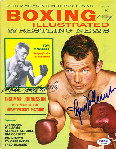 Ingemar Johansson & Tom McNeeley Autographed Signed Magazine Cover PSA S47544