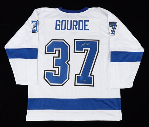 Yanni Gourde Signed Tampa Bay Lightning Jersey (OKAuthentic) Back to Back S Cups