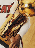 Dwyane Wade Signed Framed 11x14 Miami Heat Championship Trophy Photo BAS