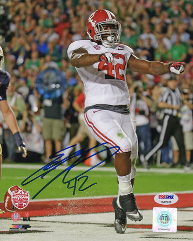 Eddie Lacy Signed Alabama 2012 Nat'l Title Touchdown 8x10 Photo (Blue)(PSA COA)