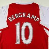 Autographed/Signed Dennis Bergkamp Arsenal Red Soccer Jersey Beckett BAS COA