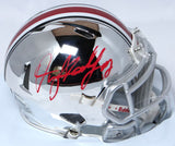 Dwayne Haskins Autographed Buckeyes Chrome Speed Mini Helmet- Beckett Auth *Red