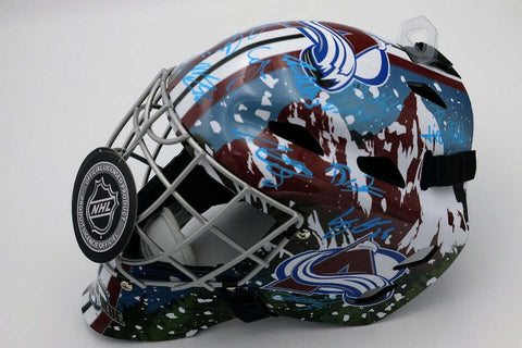 2022 SC Champs Team Signed Avalanche Goalie Helmet Fanatics COA