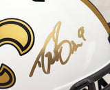 DREW BREES AUTO SAINTS LUNAR ECLIPSE WHITE FULL SIZE SPEED HELMET BECKETT 193498