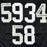 Autographed/Signed Jack Ham, Jack Lambert, and Andy Russell Black Jersey JSA COA