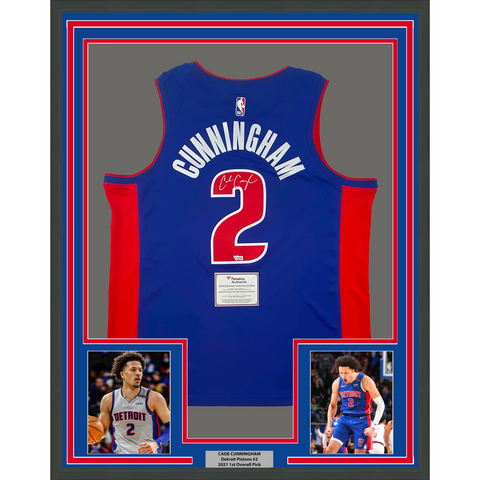 Framed Autographed Cade Cunningham 33x42 Pistons Authentic Jersey Fanatics COA