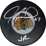 Jeremy Roenick Autographed Chicago Blackhawks Hockey Puck Beckett 46803