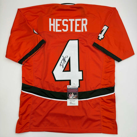 Autographed/Signed Devin Hester Miami Orange College Football Jersey JSA COA