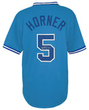 Bob Horner Signed Baby Blue T/B Custom Baseball Jersey w/ROY - (SCHWARTZ COA)