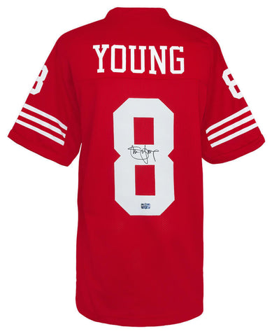 Steve Young (SF 49ers) Signed Red T/B Custom Football Jersey - (SCHWARTZ COA)