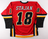 Matt Stajan Signed Flames Jersey (Beckett COA) Playing career 2004-present