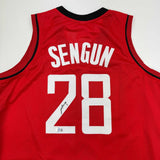 Autographed/Signed Alperen Sengun Houston Red Basketball Jersey Beckett BAS COA