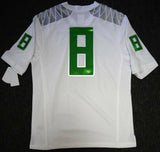 OREGON DUCKS MARCUS MARIOTA AUTOGRAPHED WHITE NIKE JERSEY SIZE M MM HOLO 89853