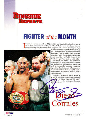 Diego Corrales Autographed Signed Magazine Page Photo PSA/DNA #S47517