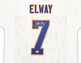 DENVER BRONCOS JOHN ELWAY AUTOGRAPHED WHITE JERSEY BECKETT BAS WITNESS 220369