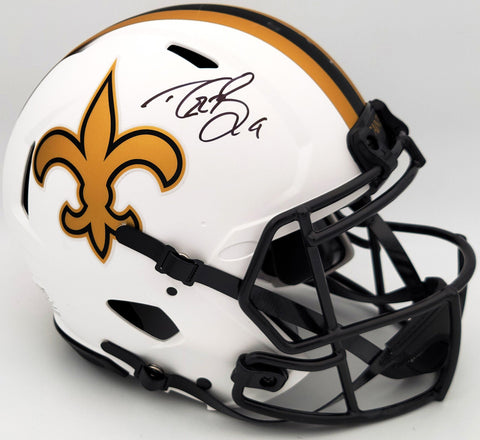 Drew Brees Auto Saints Lunar Eclipse Full Size Authentic Helmet Beckett WT59658