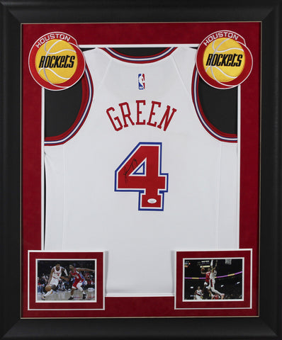 Rockets Jalen Green Authentic Signed White Nike Framed Jersey JSA #AR73480