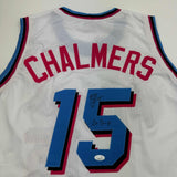 Autographed/Signed Mario Chalmers Miami Vice White Basketball Jersey JSA COA