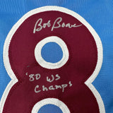 Autographed/Signed Bob Boone 80 WS Champs Philadelphia Retro Blue Jersey JSA COA