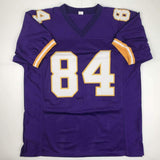 Autographed/Signed Randy Moss Minnesota Purple Football Jersey JSA COA