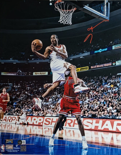 Allen Iverson Autographed Philadelphia 76ers 16x20 Photo Beckett Witnessed #7