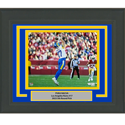 Framed Autographed/Signed Puka Nacua LA Rams 16x20 Photo Fanatics COA #2