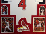 FRAMED IN SUEDE ST LOUIS CARDINALS YADIER MOLINA AUTOGRAPHED JERSEY JSA COA