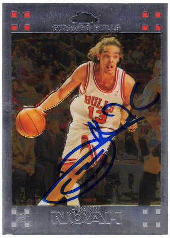 Joakim Noah Signed Bulls Topps Chrome Rookie Trading Card #146 - (SCHWARTZ COA)